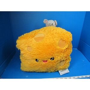 SQUISHABLE CHEESE WEDGE w/ mouse Stuffed Animal Plush Toy 14×10 Pillow